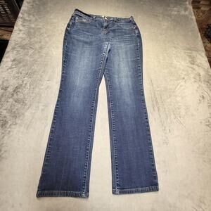 Levi's 505 Jeans Womens 8 Blue Medium Wash Straight Leg Denim Stretch Pockets